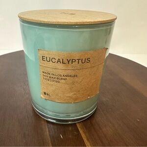 NEW W+L Eucalyptus Soy Candle – 11oz Glass Jar with Wood Lid Made in Los Angeles